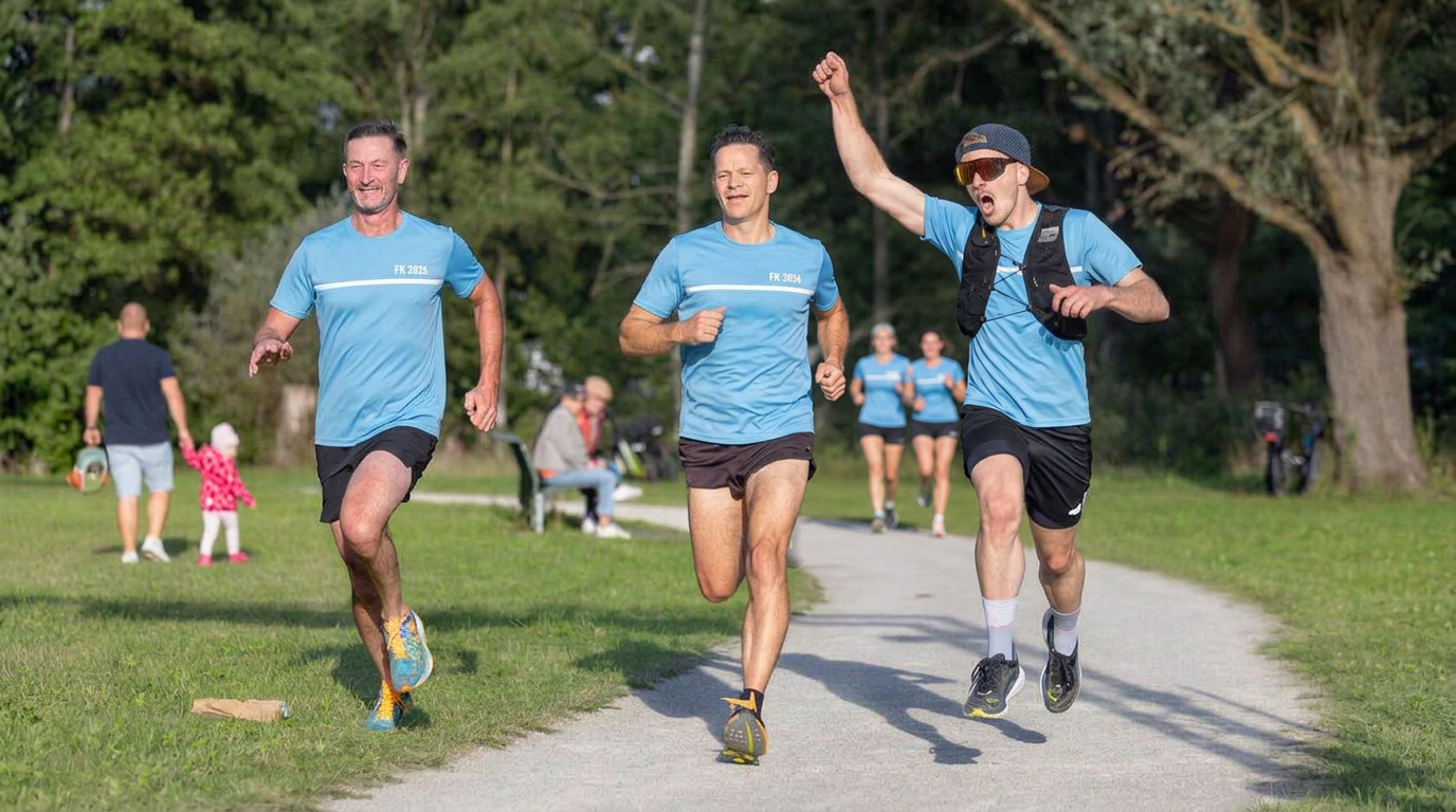 Läuferinnen und Läufer beim Firmenlauf am Main